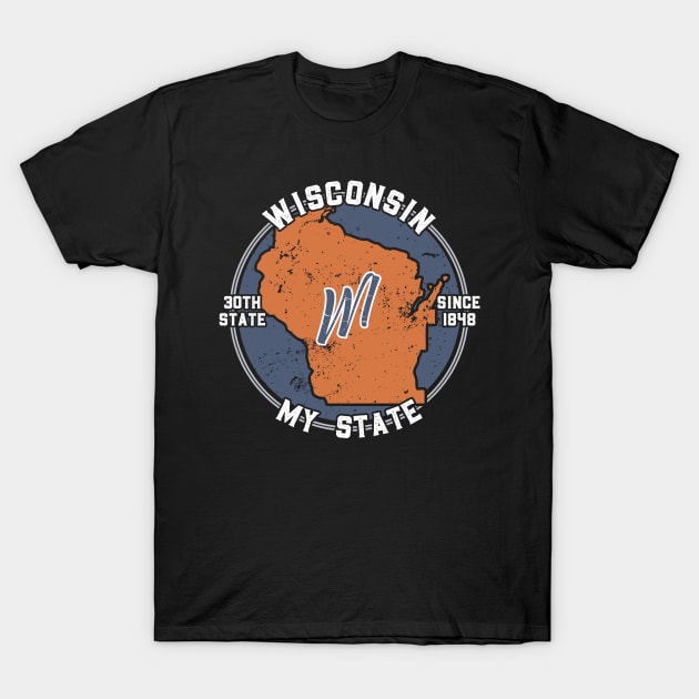 Wisconsin My State Patriot State Tourist Gift T-Shirt by atomguy